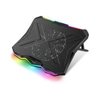 RAMPAGE AD-RC8 SHOWY BLACK 180MM FAN 15 - 17 RGB LİGHT NOTEBOOK COOLİNG STAND