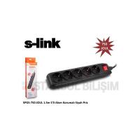 S-link SPG5-750 JOUL 1.5m 5'li Akım Korumalı Siyah Priz