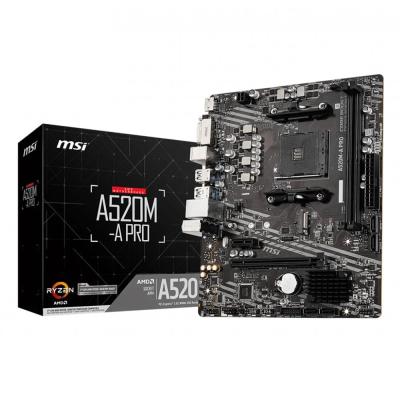 TEŞHİR MSI A520M-A PRO AMD A520 SOKET AM4 DDR4 4600 MHZ(OC) M.2 ANAKART