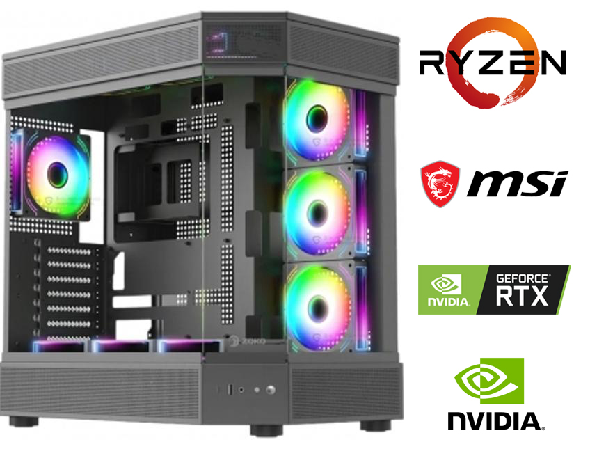 AMD RYZEN 7 5700X+16GB RAM+1TB M2+RTX 4070 OYUNCU BİLGİSAYARI SİYAH