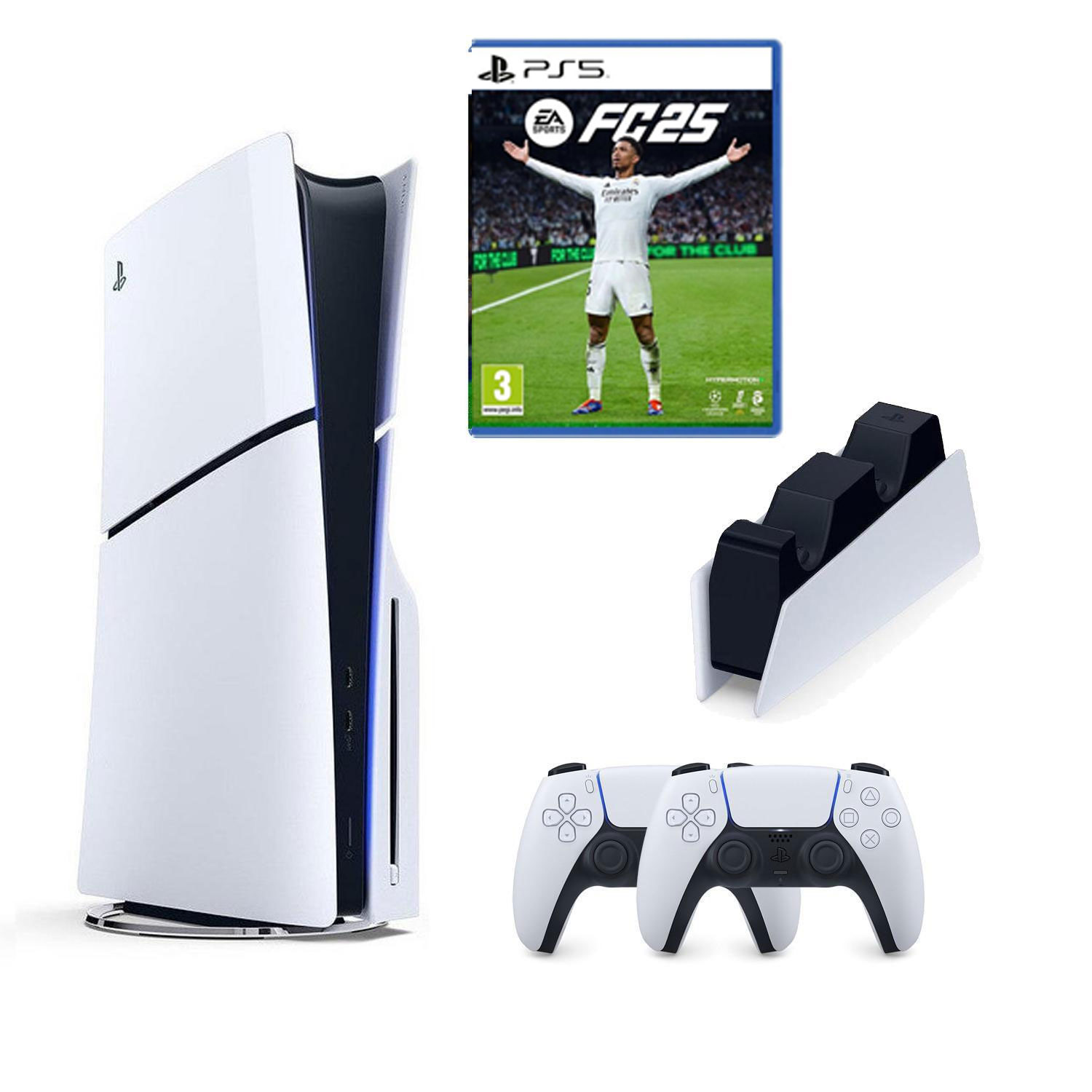 SONY PLAYSTATİON 5 PS5 SLIM CD Lİ + 2.KOL + FC 25 OYUNU + SONY ŞARJ İSTASYONU