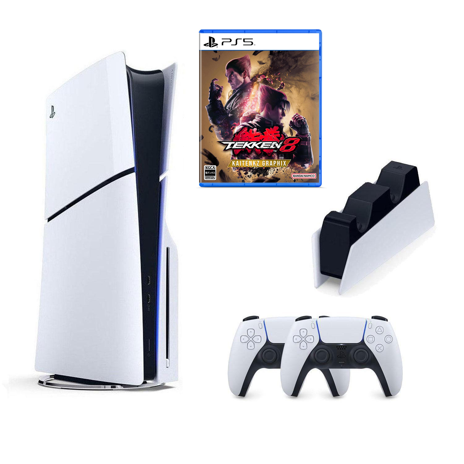 SONY PS5 PLAYSTATİON 5 SLİM CD Lİ 1TB KONSOL + 2. KOL + SONY PS5 DUALSENSE CHARGİNG STATİON + TEKKEN 8 PS5 OYUN