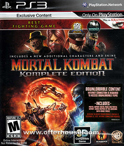 2.EL PS3 OYUN MORTAL KOMBAT KOMPLETE EDITION