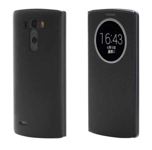 Microsonic View Cover Delux kapaklı LG G3 kılıf Akıllı uyku modlu Siyah - CS150-V-DLX-LG-G3-SYH