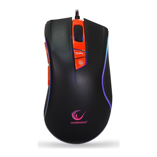 Everest Rampage SMX-R9 PLUS Usb Siyah/Kırmızı 1000-4000dpi RGB Işıklı Makrolu Oyuncu Mouse