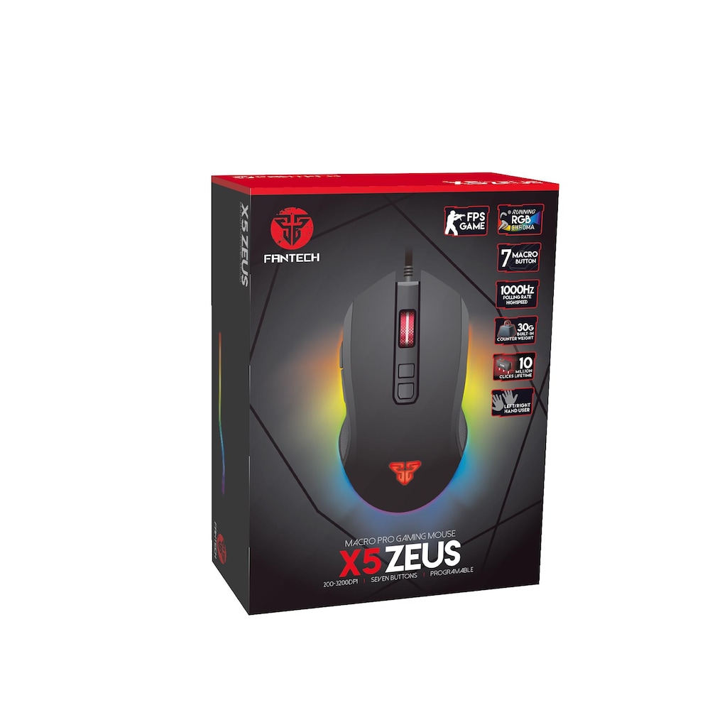  FANTECH  X5 ZEUS RGB CHROMA  7 TU GAMNG MOUSE Ucuzbudur