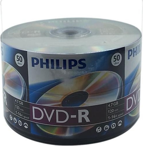 PHİLİPS 50'LİK 16X 4.7 DVD-R  BOŞ DVD TEKLİ ADET