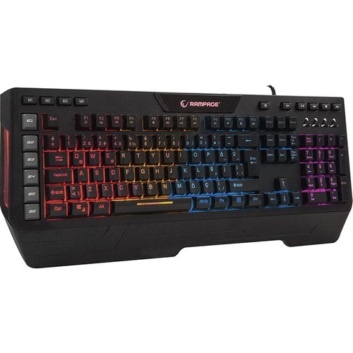 RAMPAGE MACROMY KB-R33 SİYAH RGB AYDINLATMALI Q MAKROLU MULTİMEDİA OYUNCU KLAVYESİ