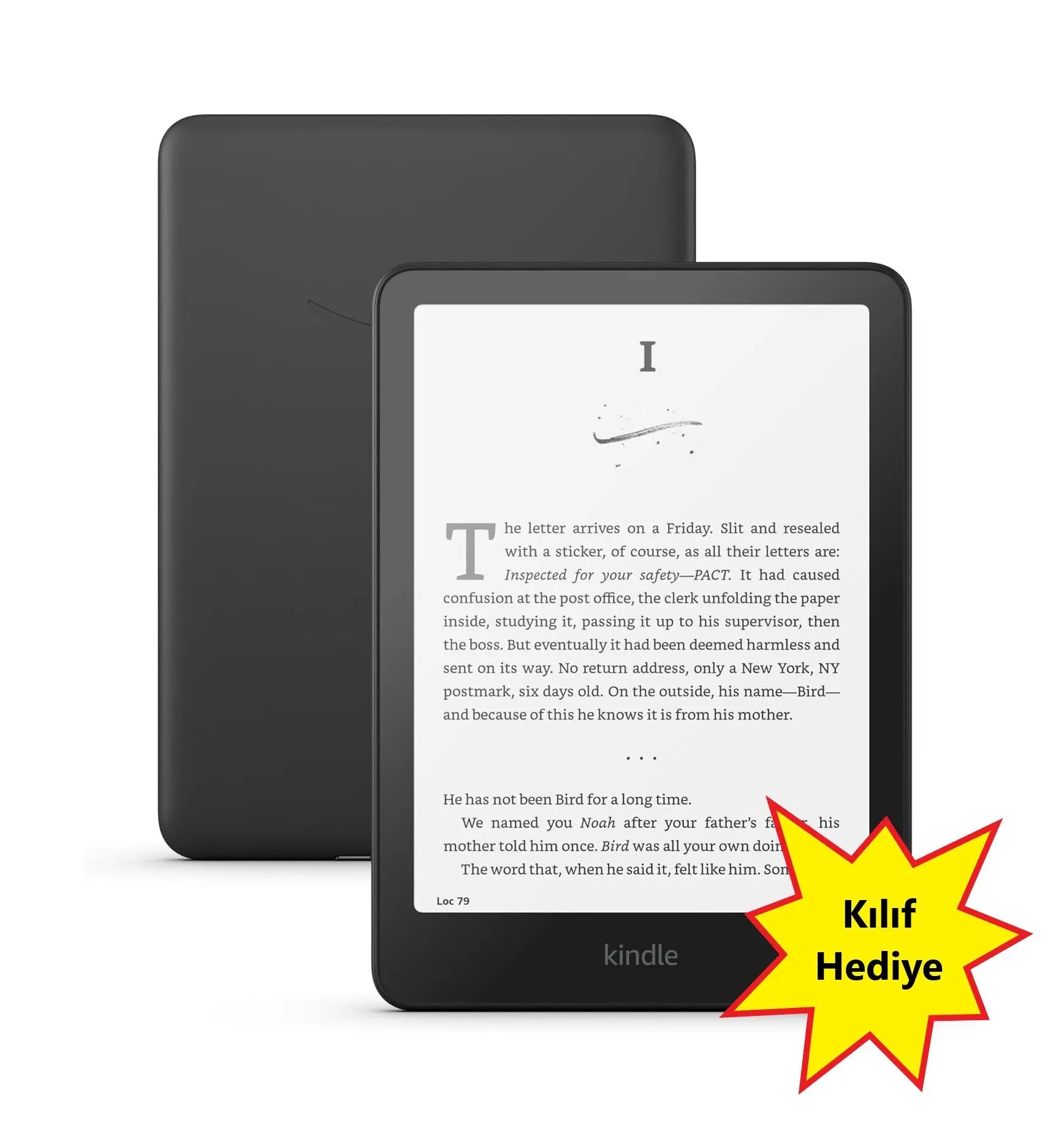 AMAZON KİNDLE 7″ PAPERWHİTE 12.NESİL 2024 E-KİTAP OKUYUCU 16GB REKLAMSIZ SİYAH + KILIF HEDİYE