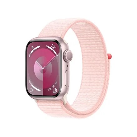 APPLE WATCH SERİ 9 GPS 41MM PEMBE ALÜMİNYUM KASA SPOR LOOP MR953TU/A (PEMBE)