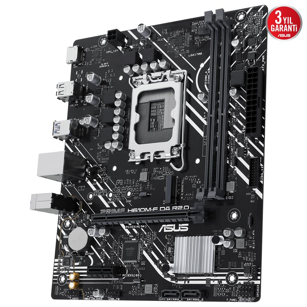 Asus Prime H610M-F D4 R2.0-CSM Intel LGA1700 DDR4 Micro ATX Anakart