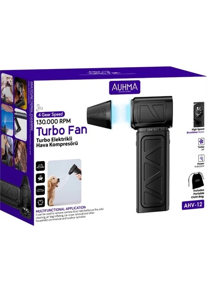 AUHMA AHV-12 TURBO FAN – 130.000 RPM TURBO ELEKTRİKLİ HAVA KOMPRESÖRÜ