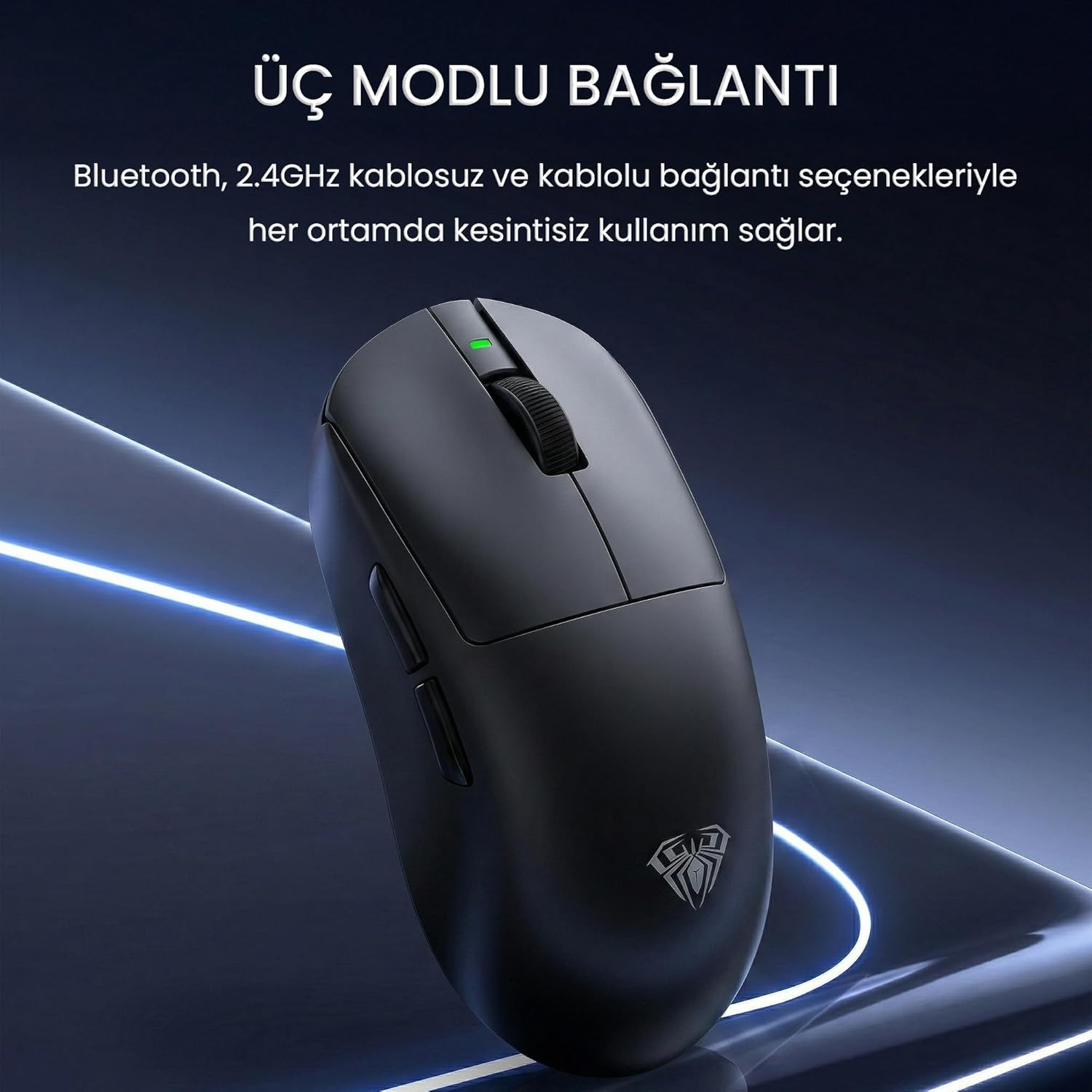 Aula V9 Pro Plus Şarjlı Optik Kablolu/Kablosuz Oyuncu Mouse
