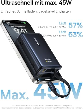 Baseus PicoGo 45 W 10000 mAh Hızlı Şarj Powerbank