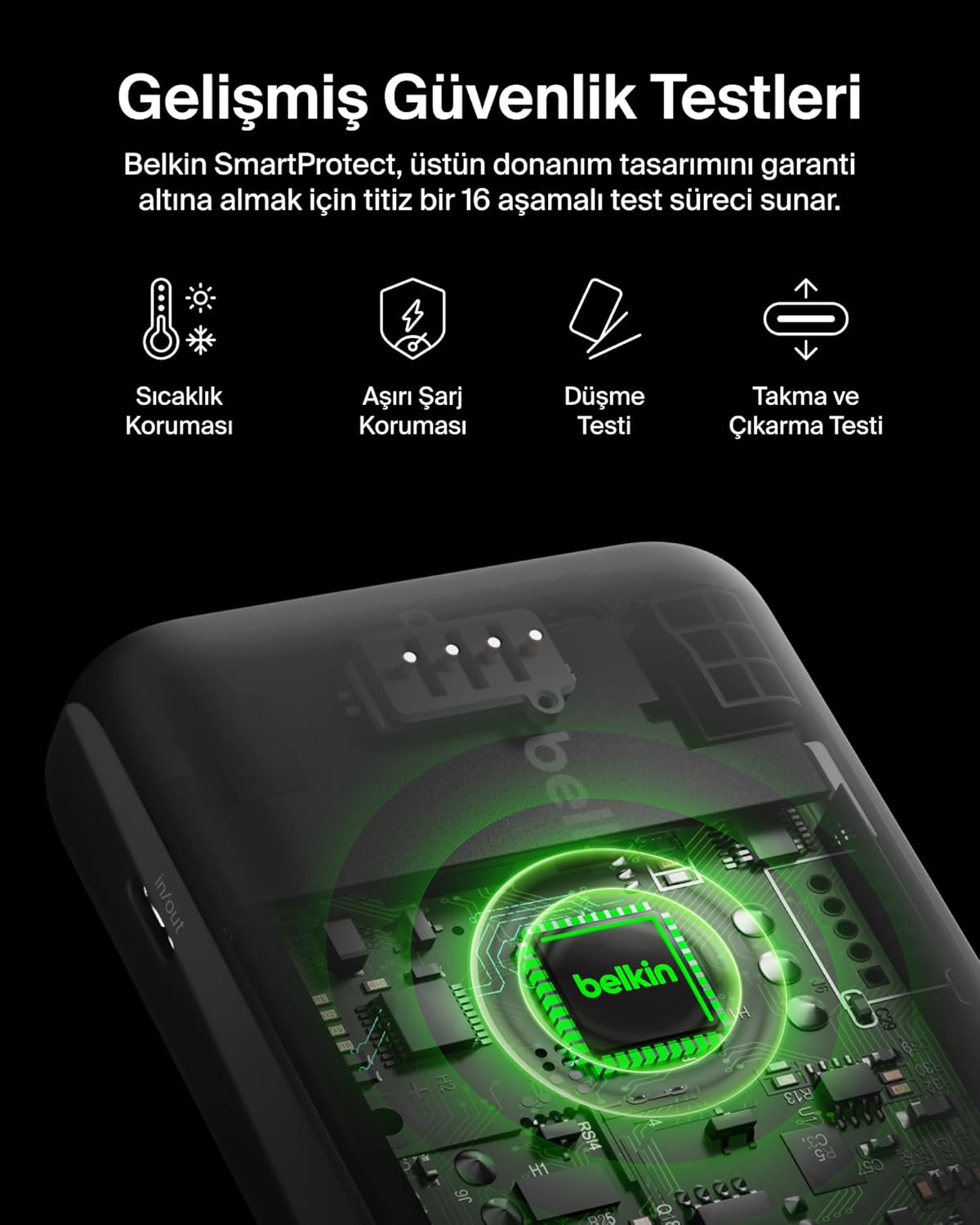 Belkin Taşınabilir Şarj Cihazı, 10K mAh USB-C İnce Güç Kaynağı, 2 USB-C Port, Dijital Pil Göstergesi, 20W Hızlı Şarj, iPhone 16, 15 Serisi, Samsung Galaxy S25, S24, Pixel 9, iPad ve Fazlası, Kum Rengi
