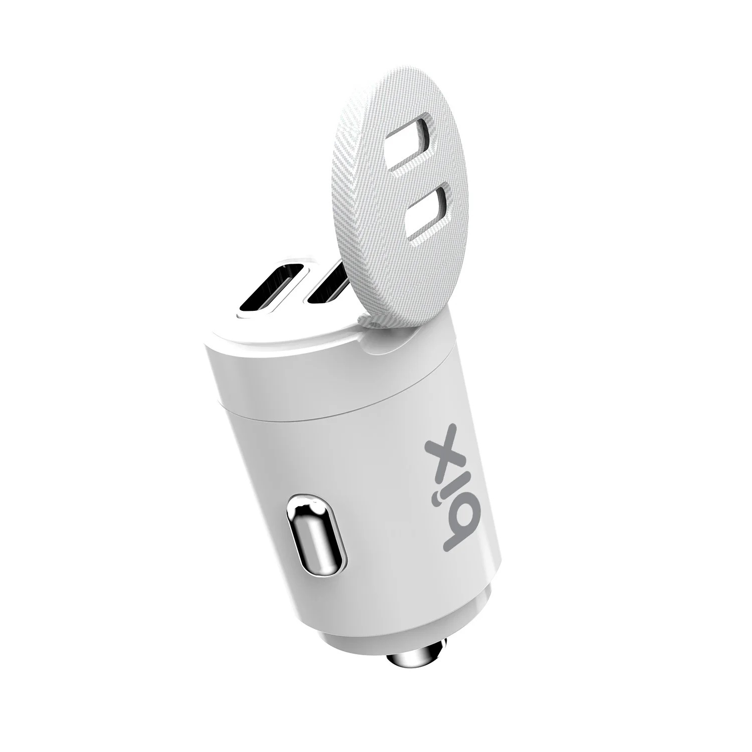 BXCC65C 65W Çift Portlu Type-C Araç Şarj Aleti iPhone & Android & Notebook Mini Araç içi Şarj Cihazı Beyaz