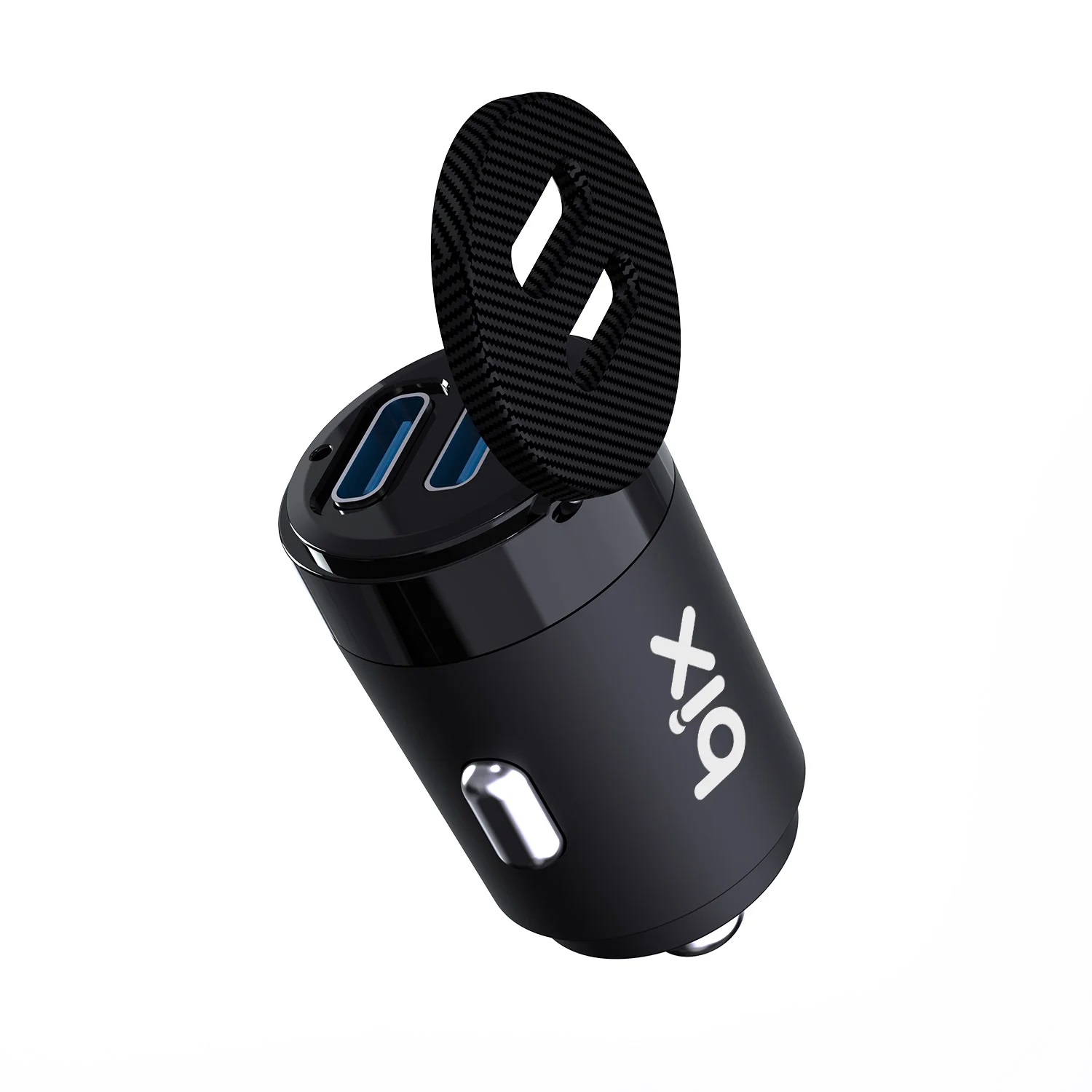 BXCC65C 65W Çift Portlu Type-C Araç Şarj Aleti iPhone & Android & Notebook Mini Araç içi Şarj Cihazı Siyah