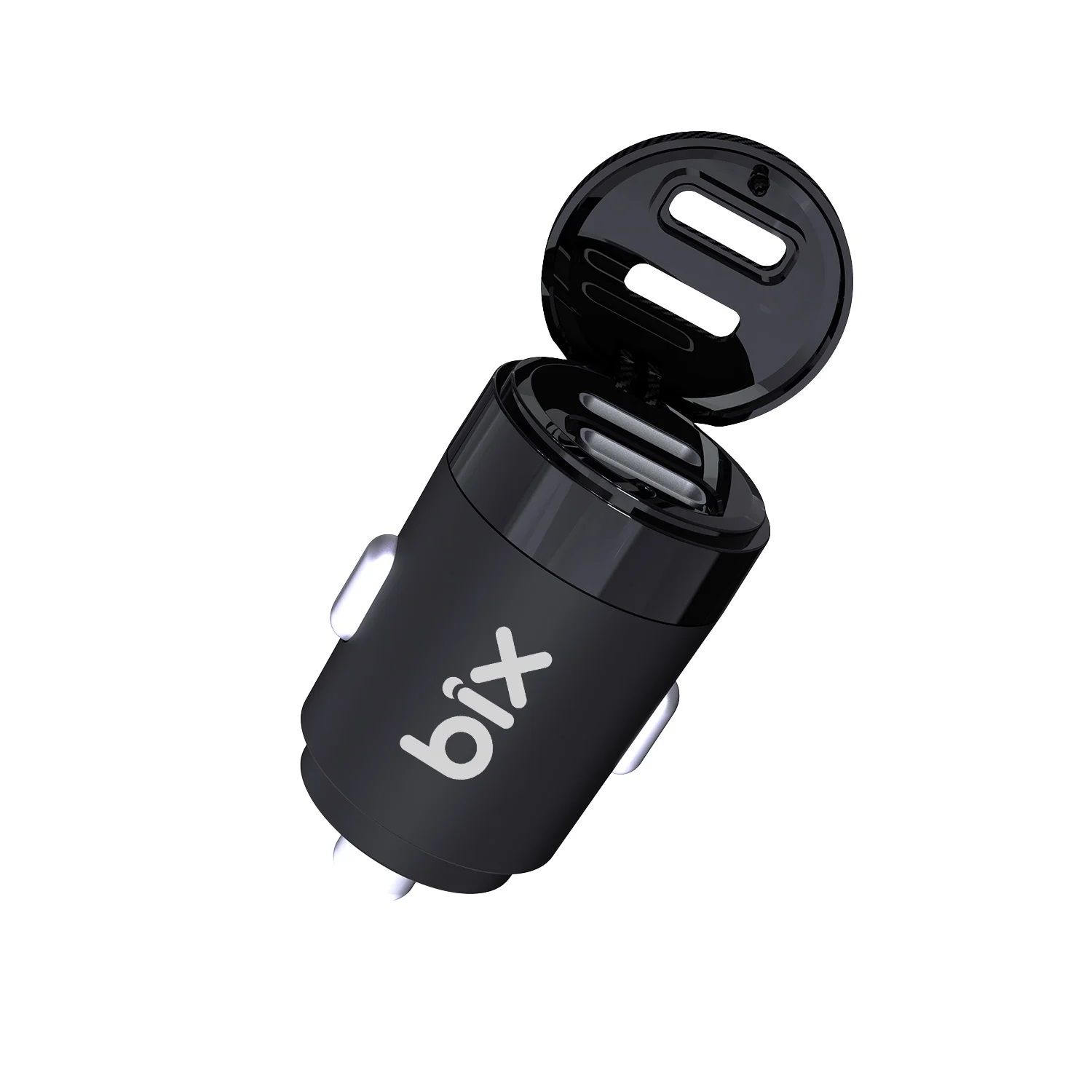 BXCC65C 65W Çift Portlu Type-C Araç Şarj Aleti iPhone & Android & Notebook Mini Araç içi Şarj Cihazı Siyah