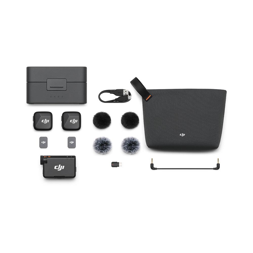DJI Mic Mini 2 (2 TX + 1 RX Standart + Şarj Kutusu) iPhone ve Android/Kamera/Tablet/PC