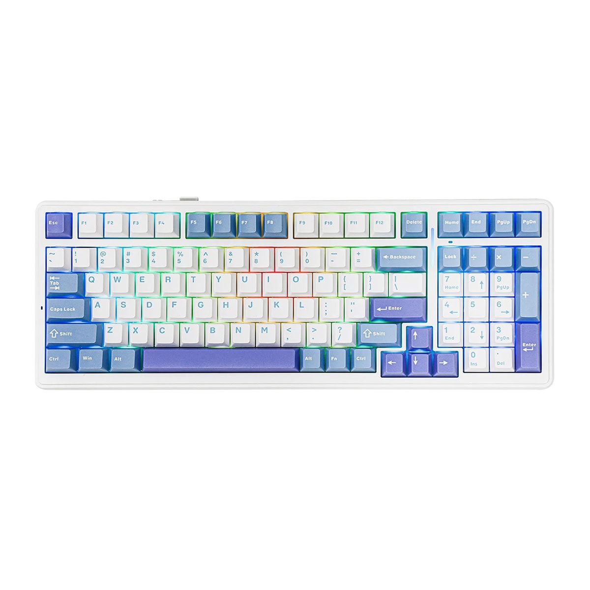 EPOMAKER x AULA F99 White Blue LEOBOG Greywood V3 Switch RGB Kablosuz Hotswap Mekanik Gaming Klavye