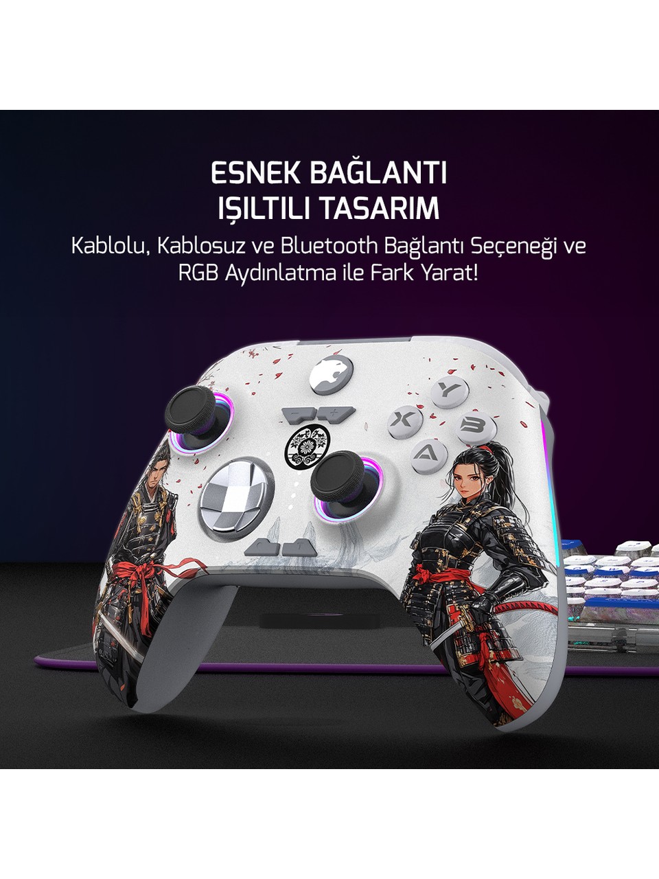 Gamepower Force RGB Kablolu/Kablosuz PC Oyun Kolu