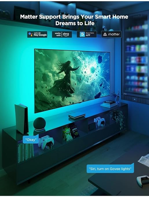 Govee AI Sync Box 2 RGBIC H6604 55-65 inç TV Arkası LED Aydınlatma