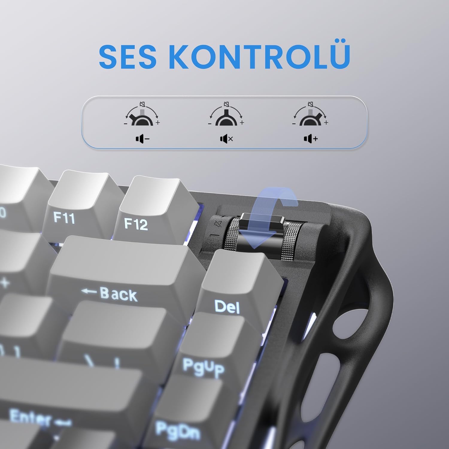 GravaStar Mercury K1 RGB US Layout Kablolu/Kablosuz Mekanik Oyuncu Klavyesi