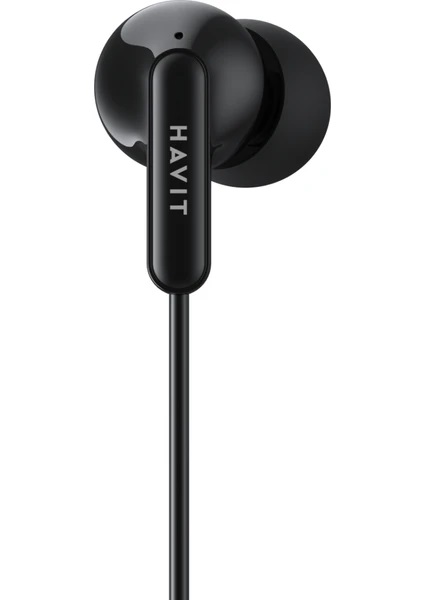 Havit E335P Kulak İçi Kablolu Mikrofonlu Kulaklık 3.5mm Jack 1.2m Kablo - Siyah