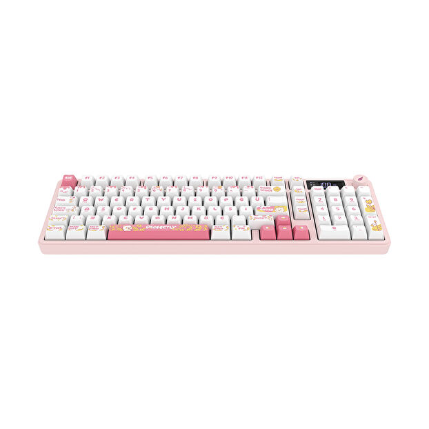 Hawk Gaming HK258 Beyaz-Pembe RGB Membrane Switch Kablolu/Kablosuz Oyuncu Klavyesi