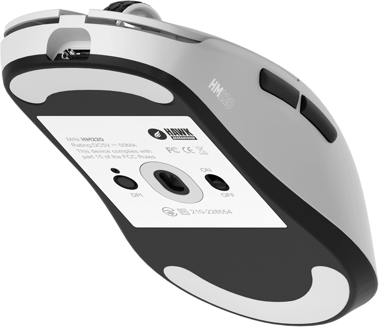 Hawk Gaming HM220 Beyaz Şarjlı Optik Kablolu/Kablosuz Oyuncu Mouse