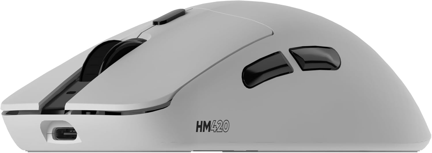Hawk Gaming HM420 Beyaz Şarjlı Optik Kablolu/Kablosuz Oyuncu Mouse