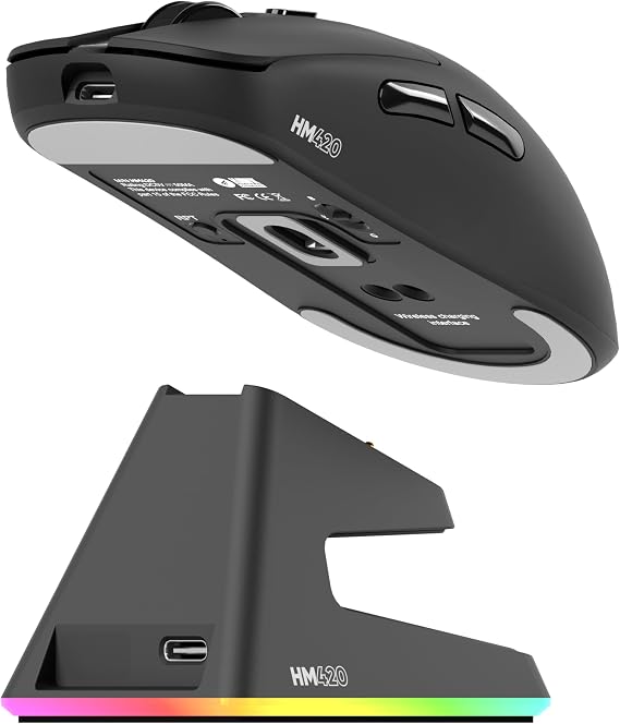 Hawk Gaming HM420 Siyah Şarjlı Optik Kablolu/Kablosuz Oyuncu Mouse
