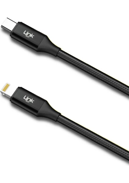 LINKTECH K599 SAFE 30W PD ÖRGÜLÜ METAL BAŞLI TYPE-C LİGHTNİNG ŞARJ KABLOSU