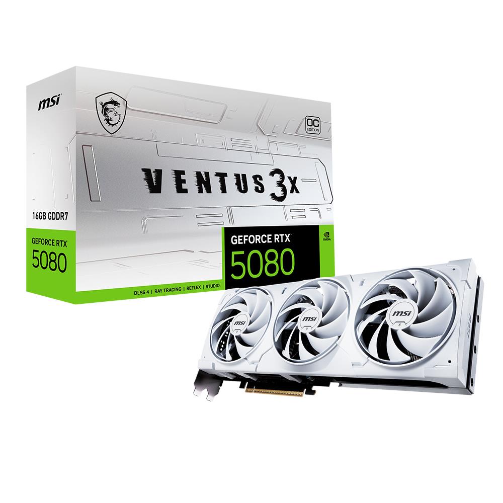 MSI RTX 5080 16G Ventus 3X OC White G5080-16V3CW 256 Bit GDDR7 16 GB Ekran Kartı