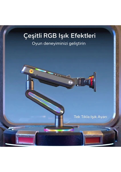 North Bayou F6-Gaming 32-60 inç Tek Kollu Amortisörlü Monitör Standı