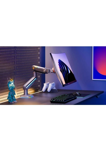 North Bayou F6-Gaming 32-60 inç Tek Kollu Amortisörlü Monitör Standı