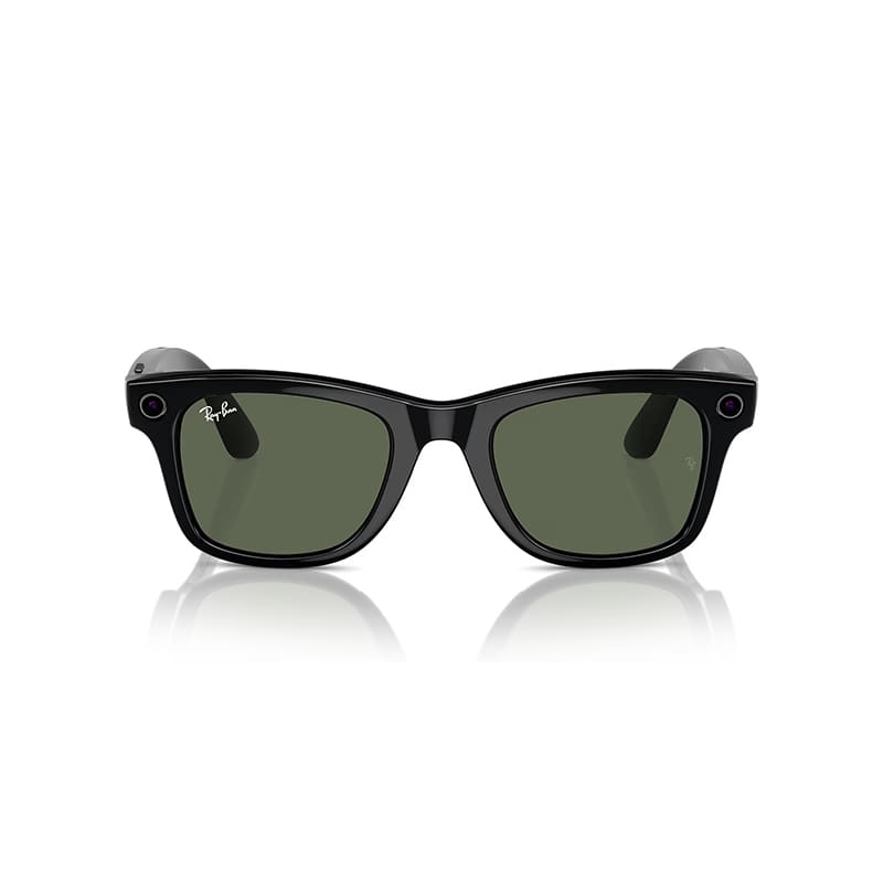 RAY-BAN META WAYFARER AKILLI GÖZLÜK PARLAK SİYAH G15 YEŞİL RW-4006