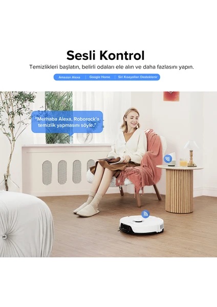 Roborock S8 Sonic Mopping Akıllı Robot Süpürge Beyaz