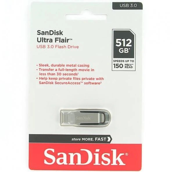 SanDisk Ultra Flair SDCZ73-512G-G46 512 GB Flash Bellek