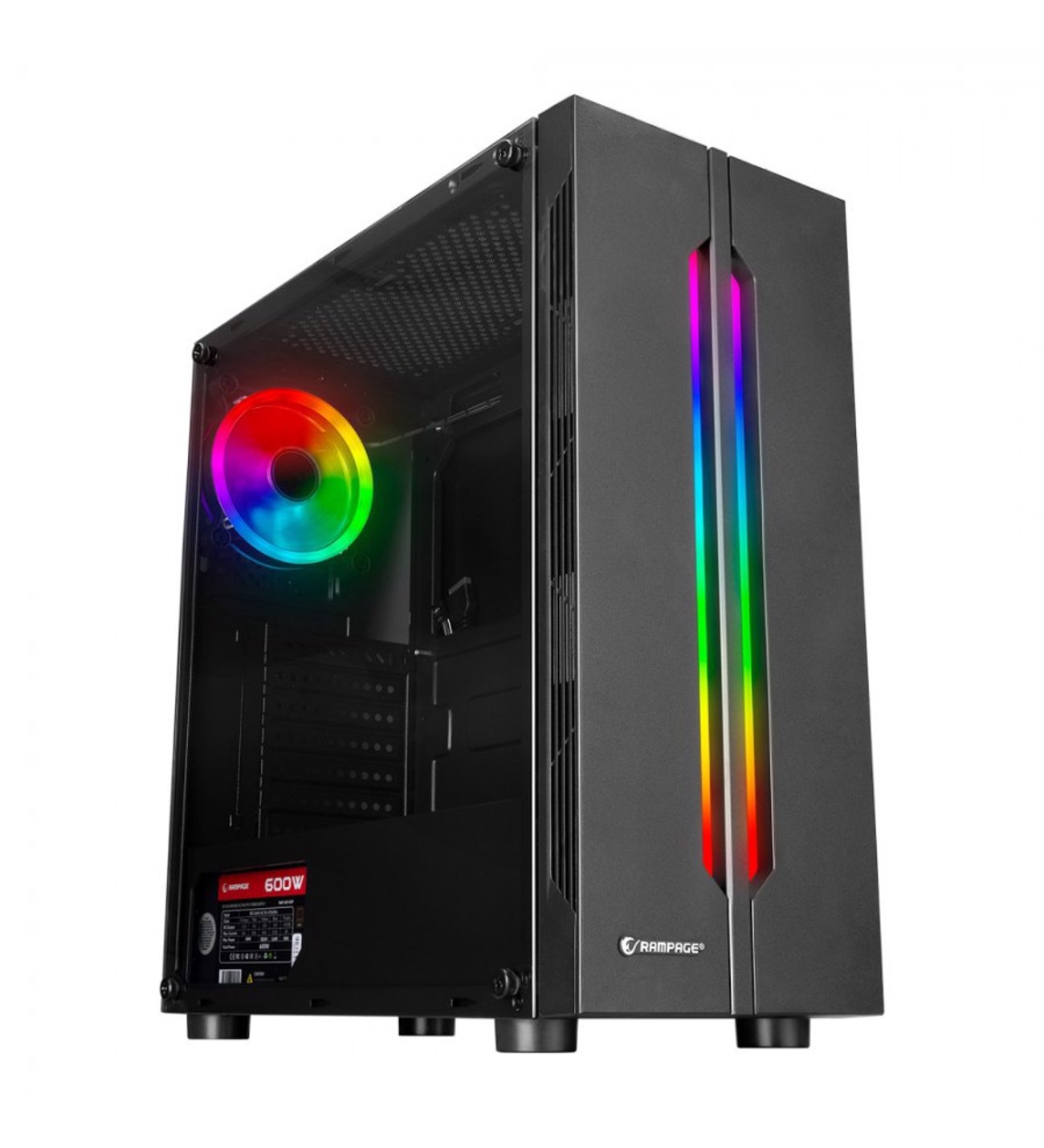 TEŞHİR RAMPAGE SPECTRA 600W TEMPERED GAMİNG KASA