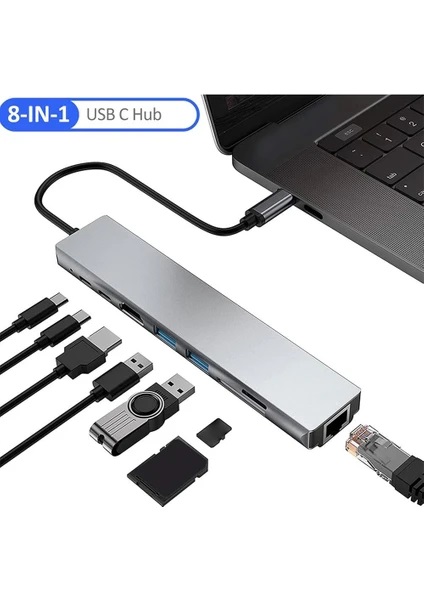 Type C to Hdmı 8 in 1 Adaptör