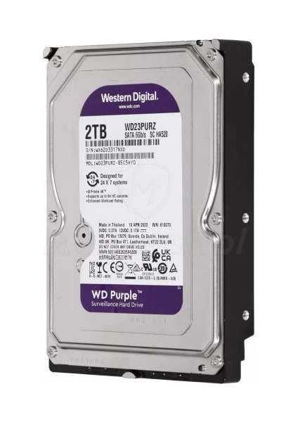 Western Digital Purple WD23PURZ SATA 3.0 5400 RPM 3.5" 2 TB Harddisk