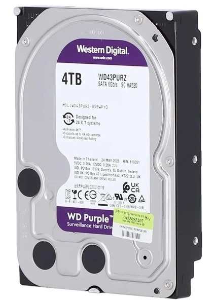 Western Digital Purple WD43PURZ SATA 3.0 5400 RPM 3.5" 4 TB Harddisk