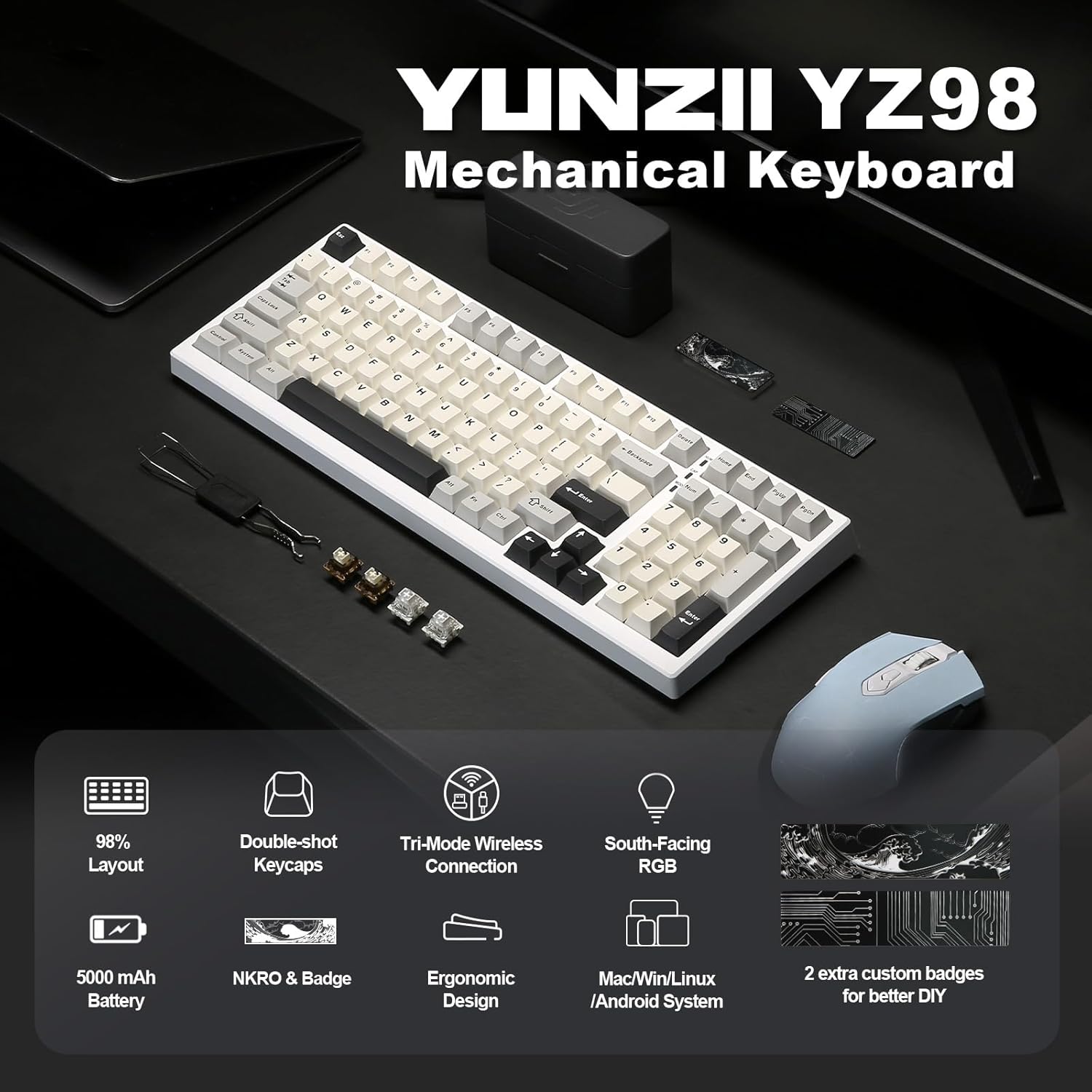 YUNZII YZ98 Mekanik Klavye - Milk Switch
