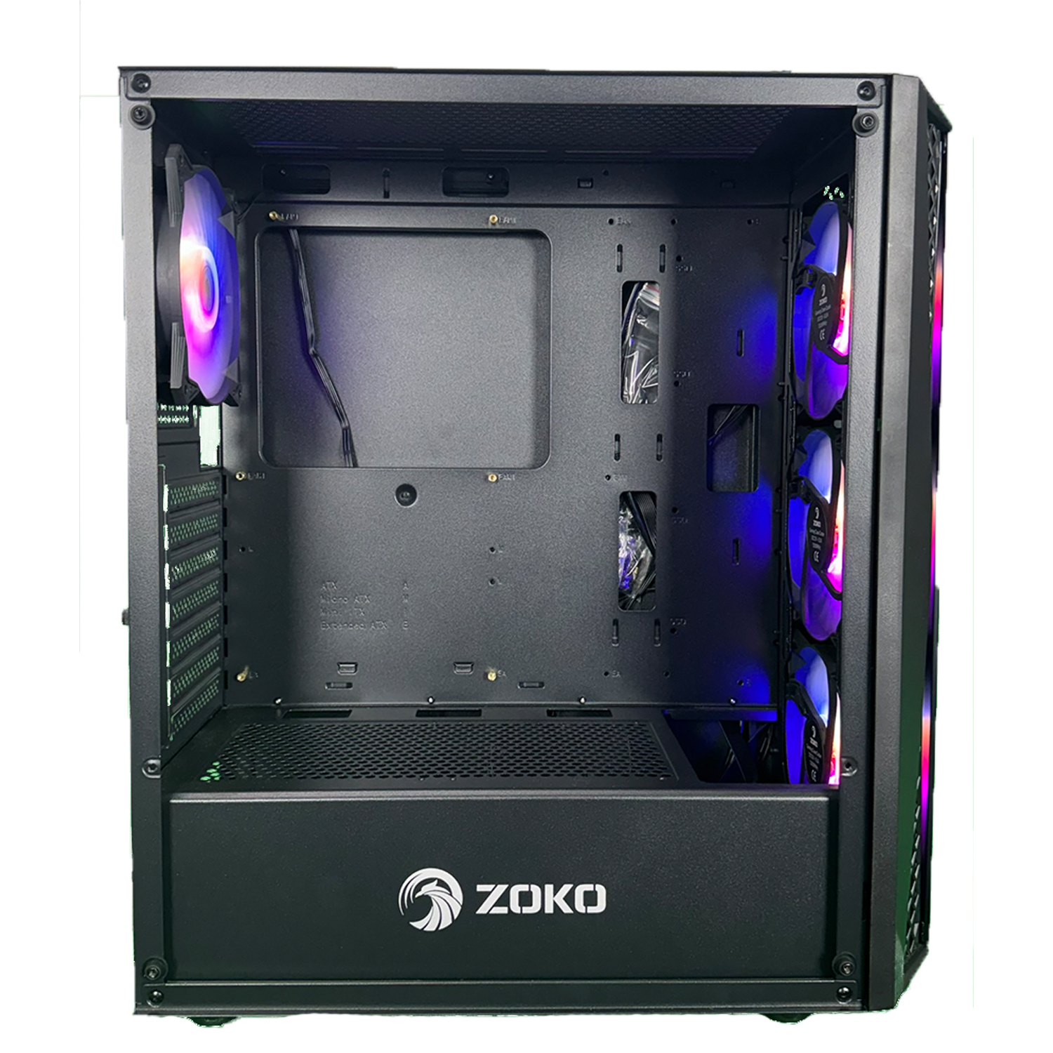 Zoko Melody-X 4X12 CM ARGB Fanlı Temper Camlı ATX Gaming Bilgisayar Kasası