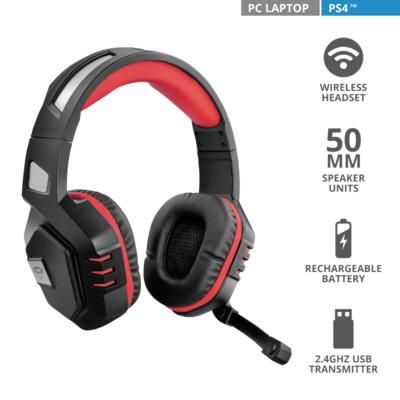TRUST 23378 GXT 390 JUGA KABLOSUZ MİKROFONLU KULAKLIK