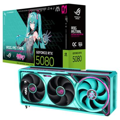 Asus RTX 5080 ROG Astral OC Hatsune Miku Edition ROG-ASTRAL-RTX5080-O16G-HATSUNE-MIKU-EDITION 256 Bit GDDR7 16 GB Ekran Kartı