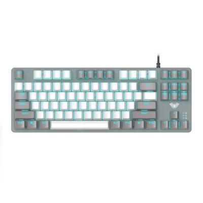 AULA F3287 MAVİ IŞIKLI KABLOLU MEKANİK İNGİLİZCE Q TKL GAMİNG OYUNCU KLAVYESİ GRİ