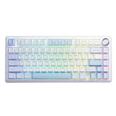AULA F75 MEKANİK RGB TKL GRAY SWİTCH KABLOSUZ MAKROLU HOT SWAP KLAVYE BUZ MAVİSİ