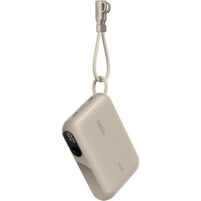 Belkin Taşınabilir Şarj Cihazı, 10K mAh USB-C İnce Güç Kaynağı, 2 USB-C Port, Dijital Pil Göstergesi, 20W Hızlı Şarj, iPhone 16, 15 Serisi, Samsung Galaxy S25, S24, Pixel 9, iPad ve Fazlası, Kum Rengi